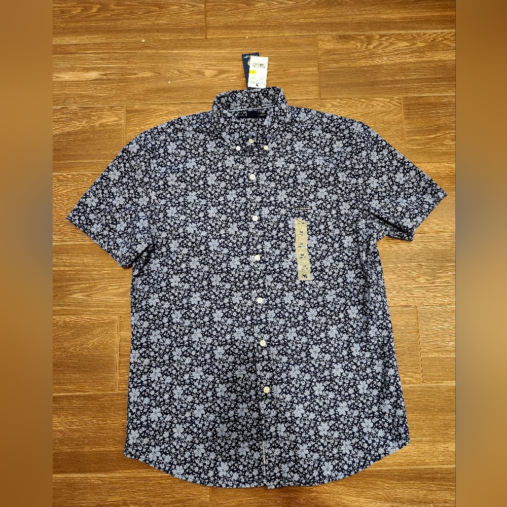 USPA Polo Button-Up Shirt Men's Large Blue